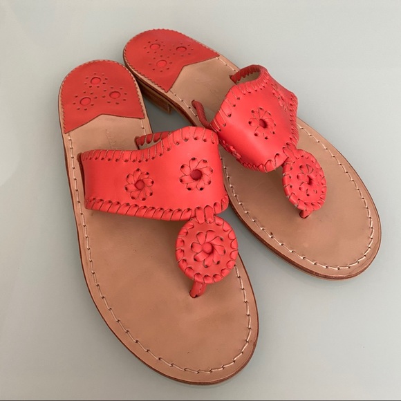 Jack Rogers Coral Flat Sandals | Women's Size 8 - Picture 2 of 4